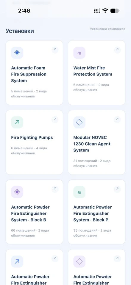 Установки комплекса в Fire Reports